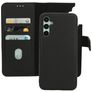 Mobiparts Samsung Galaxy A34 Coque Cuir véritable Étui 2en1 avec coque amovible Portefeuille - Noir