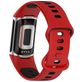 Mobigear Sport Dual Bracelet Silicone Fitbit Charge 5 Fermeture à clou et passant - Noir / Rouge