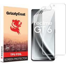 GrizzlyCoat Realme GT 6 Hydrogel TPU Protection d'écran - Compatible coque (Lot de 2)