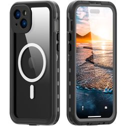 RedPepper Waterproof Coque iPhone 15 Plus MagSafe Coque arrière Imperméable Rigide Anti-Chocs - Noir