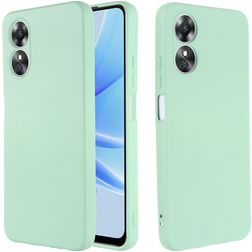 Mobigear Rubber Touch Coque OPPO A17 Coque arrière en Silicone - Vert