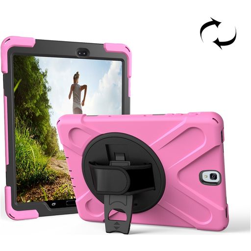 Mobigear SureGrip XGuard Coque Samsung Galaxy Tab S3 9.7 Coque Arrière Rigide Antichoc + Support Amovible - Rose