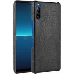 Mobigear Croco Sony Xperia L4 Plastique rigide Coque arrière - Noir