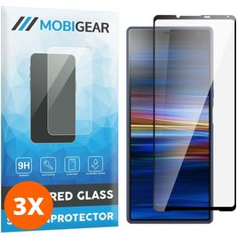 Mobigear Premium Sony Xperia 10 IV Verre trempé Protection d'écran - Compatible Coque - Noir (Lot de 3)