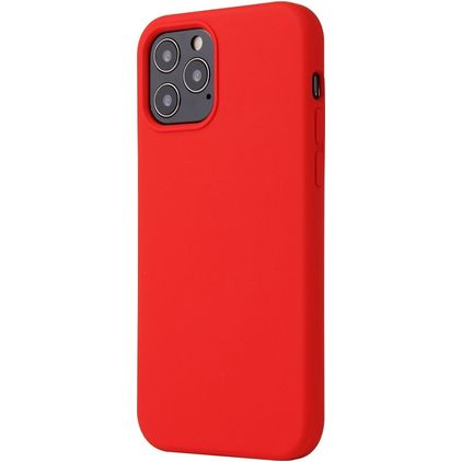 Mobigear Rubber Touch Coque iPhone 12 Pro Coque arrière en Silicone - Rouge