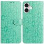 Mobigear Flowers Housse iPhone 17 Etui Porte-Monnaie - Vert