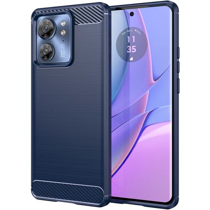 Mobigear Brushed Slim Motorola Edge 40 TPU souple Coque arrière - Bleu