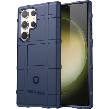Mobigear Rugged Shield Coque Samsung Galaxy S24 Ultra Coque arrière en TPU Souple Anti-Chocs - Bleu
