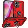 Mobigear Armor Ring Coque iPhone 16 Coque arrière Rigide Anti-Chocs avec Anneau-Support - Rouge