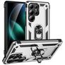 Mobigear Armor ring Coque Samsung Galaxy S25 Ultra Coque arrière Rigide Anti-Chocs avec Anneau-Support - Argent