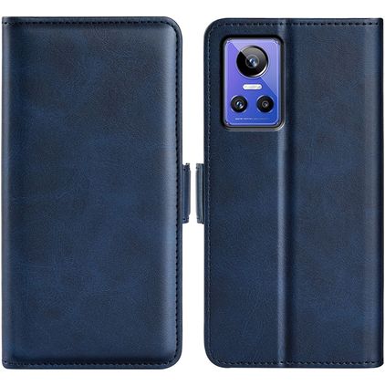 Mobigear Slim Magnet Realme GT Neo 3 Étui Portefeuille - Bleu foncé