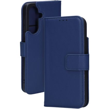 Mobiparts Housse Samsung Galaxy A56 Etui en Cuir Véritable Porte-Monnaie - Bleu