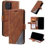 Mobigear Rhombus Housse iPhone 12 Etui Porte-Monnaie - Marron
