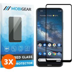 Mobigear Premium Nokia 8.3 Verre trempé Protection d'écran - Compatible Coque - Noir (Lot de 3)
