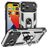 Mobigear Armor Ring Coque iPhone 17 Pro Max Coque arrière Rigide Anti-Chocs avec Anneau-Support - Argent