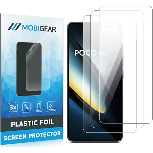 Mobigear POCO F6 Protection d'écran Film - Compatible coque (Lot de 3)