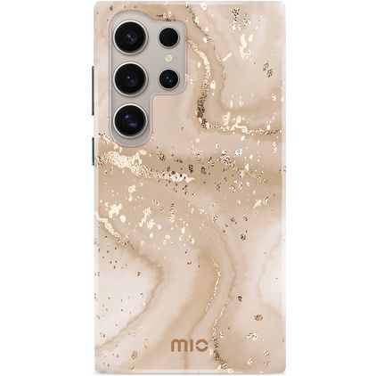 MIO Samsung Galaxy S24 Ultra MagSafe Plastique rigide Coque arrière - Gold Marble