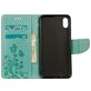 Mobigear Flowers Housse iPhone XR Etui Porte-Monnaie - Turquoise