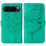 Mobigear Butterfly Housse Google Pixel 9 Pro Etui Porte-Monnaie - Vert
