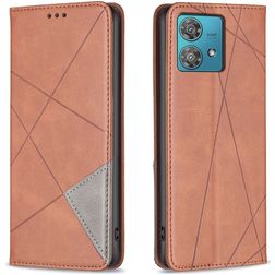 Mobigear Rhombus Slim Housse Motorola Edge 40 Neo Etui - Marron