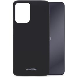 Mobilize Rubber Gelly Coque Motorola Moto G04 Coque arrière en TPU Souple - Matt Black