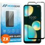 Mobigear Premium Wiko View 4 Lite Verre trempé Protection d'écran - Compatible Coque - Noir (Lot de 2)