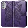 Mobigear Butterfly Housse Motorola Moto G82 Etui Porte-Monnaie - Violet