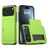 Mobigear Card iPhone 18 Pro Plastique rigide Coque arrière Antichoc avec porte-cartes - Vert