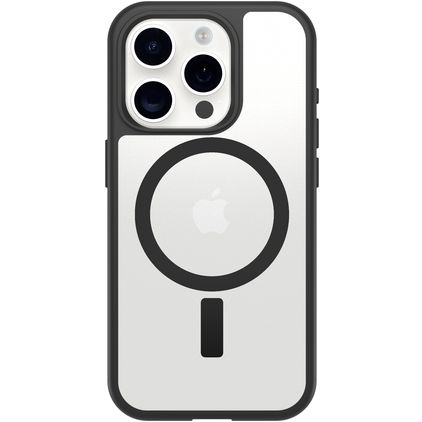OtterBox React iPhone 16 Pro MagSafe Plastique rigide Coque arrière Antichoc - Transparent / Noir