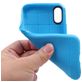 Mobigear Grip Coque iPhone XS Coque arrière en TPU Souple avec Support Amovible - Bleu
