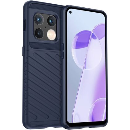 Mobigear Groove Coque OnePlus 10 Pro Coque arrière en TPU Souple - Bleu