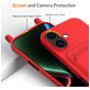Mobigear Lanyard Card iPhone 17 Coque avec cordon en Silicone et Porte-Cartes - Rouge