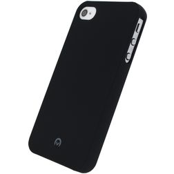 Mobilize Premium Coating Coque iPhone 4 Coque arrière en Silicone Anti-Chocs - Noir