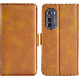 Mobigear Slim Magnet Housse Motorola Edge (2022) Etui Porte-Monnaie - Cognac