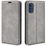 Mobigear Retro Slim Housse Motorola Moto E32 Etui Porte-Monnaie - Gris