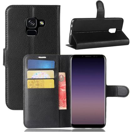 Mobigear Classic Housse Samsung Galaxy A8 (2018) Etui Porte-Monnaie - Noir