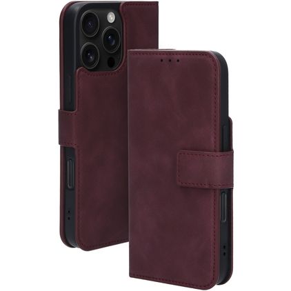 Mobiparts Classic Wallet MagSafe iPhone 16 Pro Max Étui Portefeuille - Velvet Red