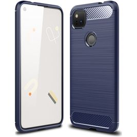Mobigear Brushed Slim Coque Google Pixel 4a Coque arrière en TPU Souple - Bleu