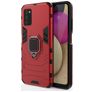 Mobigear Armor Ring Coque Samsung Galaxy A03s Coque arrière Rigide Anti-Chocs avec Anneau-Support - Rouge