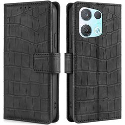 Mobigear Croco Housse OPPO Reno 8 Pro 5G Etui Porte-Monnaie - Noir