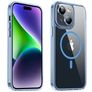Valenta Trend iPhone 15 Plus MagSafe Plastique rigide Coque arrière - Transparent / Bleu