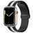 Mobigear Stripe Mag Bracelet Silicone Apple Watch Fermeture magnétique - 42/41/40/38 mm - Noir / Blanc