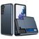 Mobigear Card Coque Samsung Galaxy S21 Coque arrière Rigide Anti-Chocs avec Porte-Cartes - Bleu