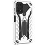 Mobigear Armor Stand Coque Samsung Galaxy A03s Coque arrière Rigide Anti-Chocs avec Support Amovible - Argent