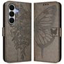 Mobigear Butterfly Housse Samsung Galaxy A27 Etui Porte-Monnaie - Gris