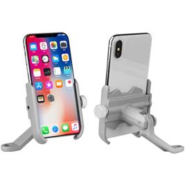 Mobigear AluGrip Support Moto Rétroviseur Pince Universel - Argent