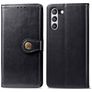 Mobigear Snap Button Housse Samsung Galaxy S21 FE Etui Porte-Monnaie - Noir