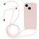Mobigear Lanyard iPhone 15 Plus Coque avec cordon en Silicone - Sand Pink