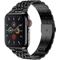 Mobigear Monaco Bracelet Acier pour Apple Watch Fermeture boucle déployante - 42/41/40/38 mm - Noir