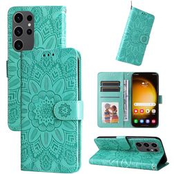 Mobigear Sunflower Housse Samsung Galaxy S24 Ultra Etui Porte-Monnaie - Vert
